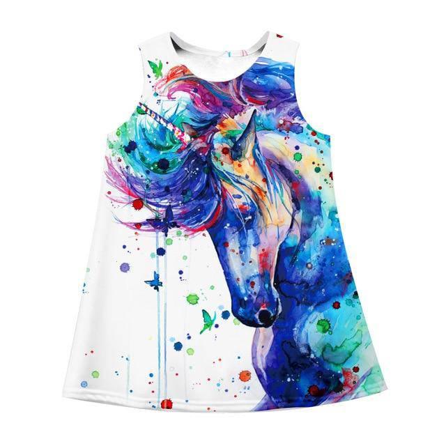 Robe Trapèze Licorne Fille - Une Licorne