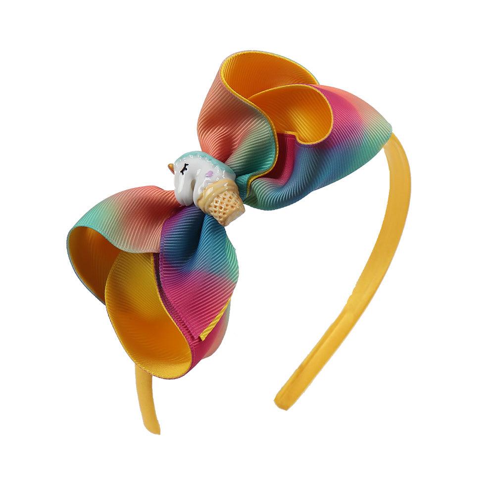 Serre-tête licorne petite fille orange