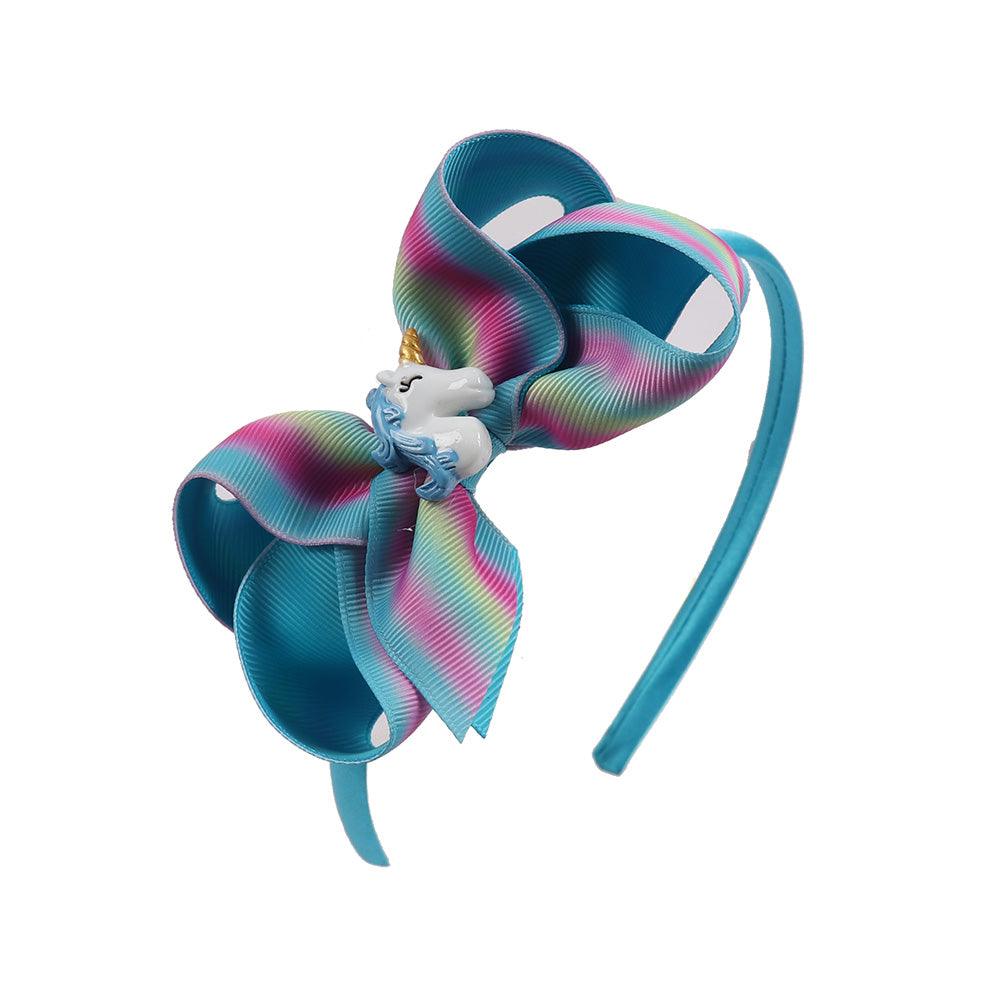 Serre-tête licorne petite fille bleu