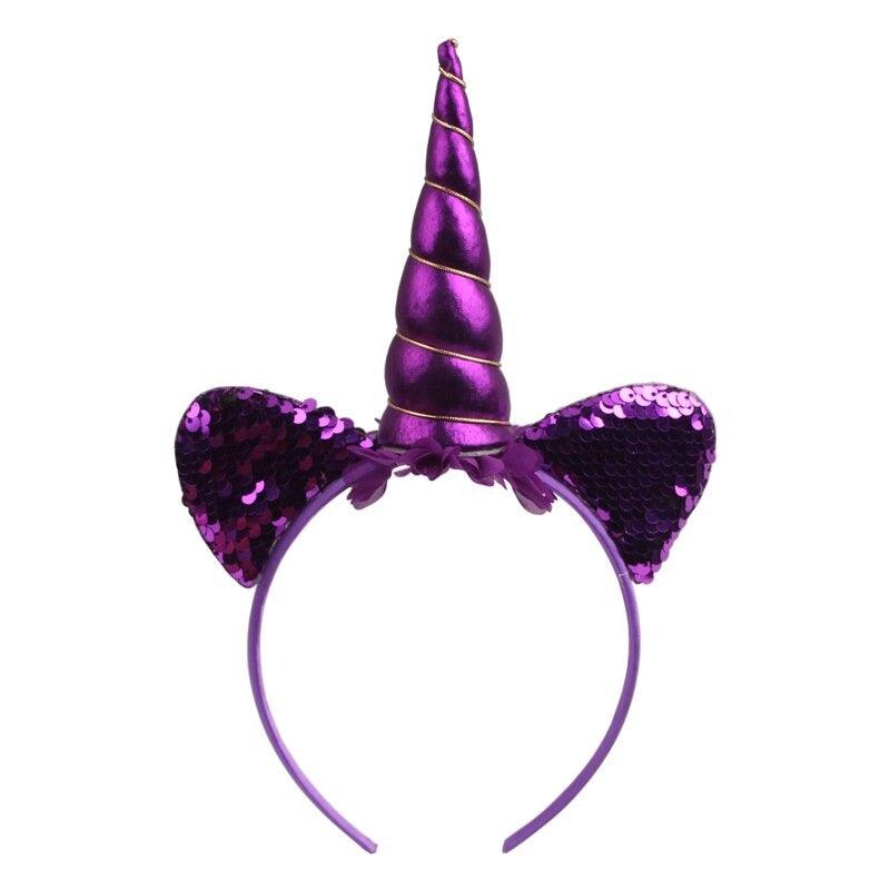 Serre-tête licorne réversible à paillettes - Licorne