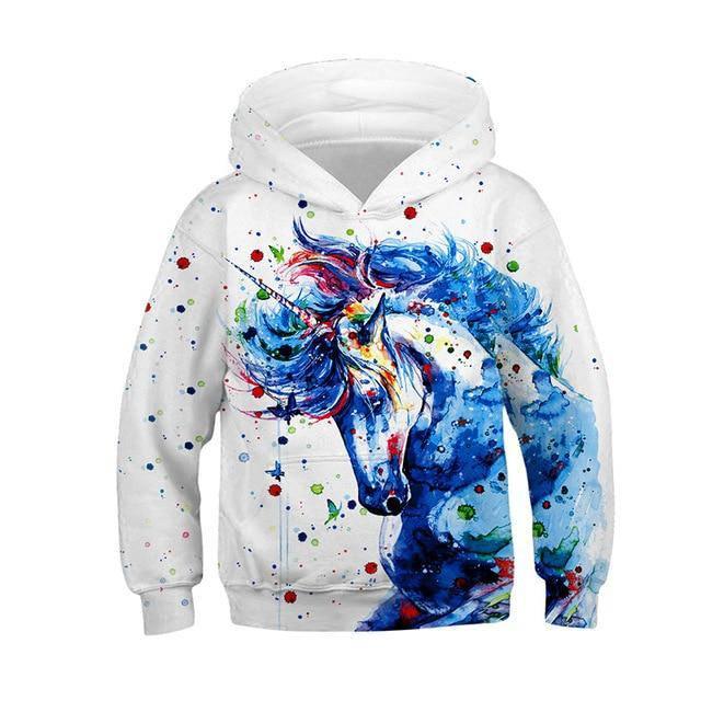 Sweat Licorne Capuche Artistique - Une Licorne