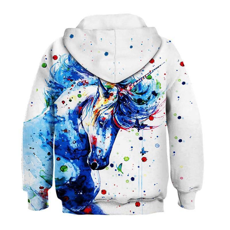 Sweat Licorne Capuche Artistique - Une Licorne
