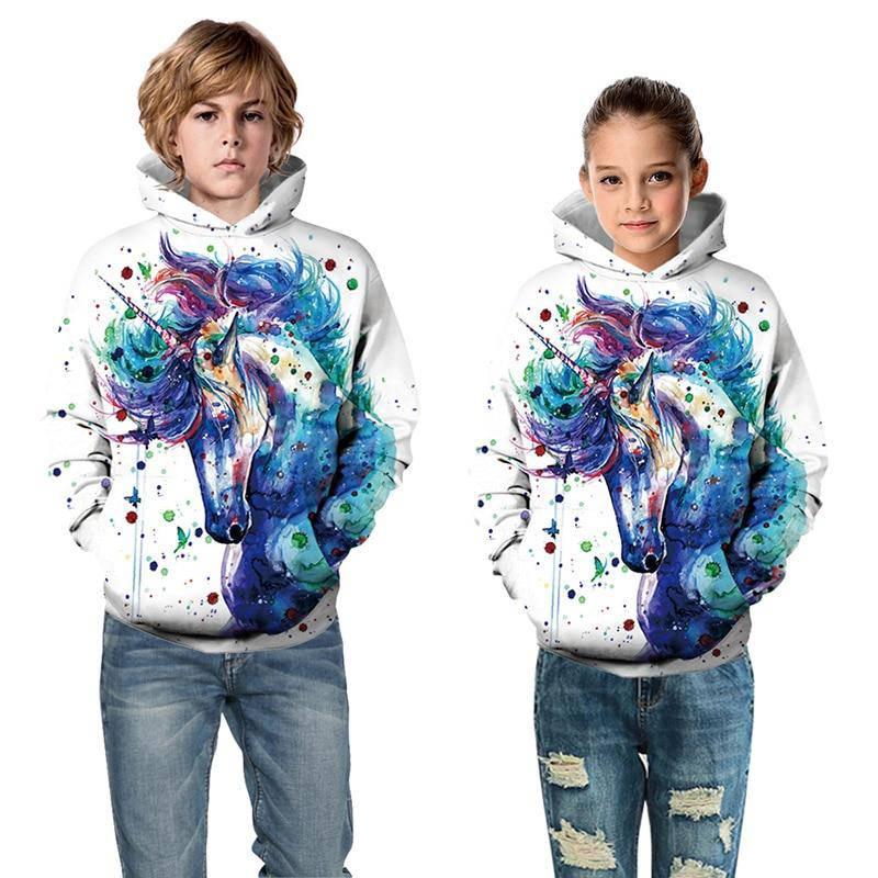Sweat Licorne Capuche Artistique - Une Licorne