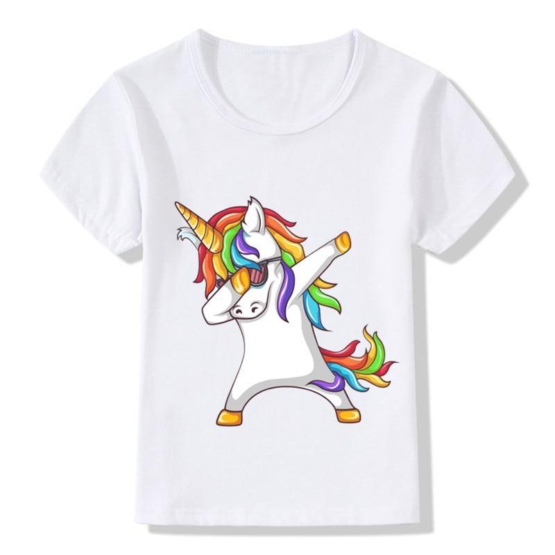 T-shirt Licorne qui Dab <br> Humour Enfant - Une Licorne