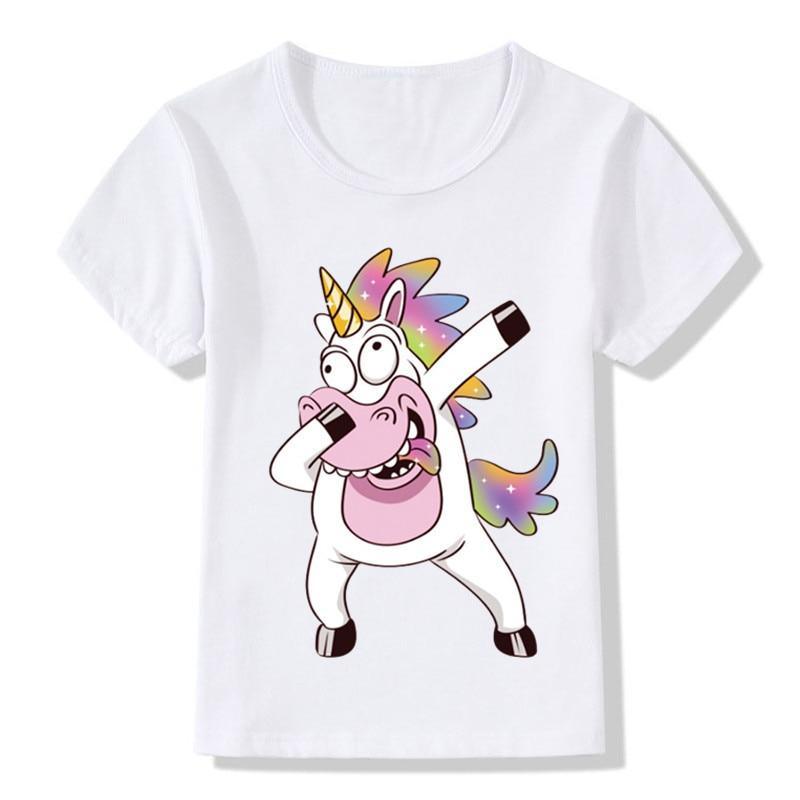 T-shirt Licorne qui Dab <br> Humour Enfant - Une Licorne