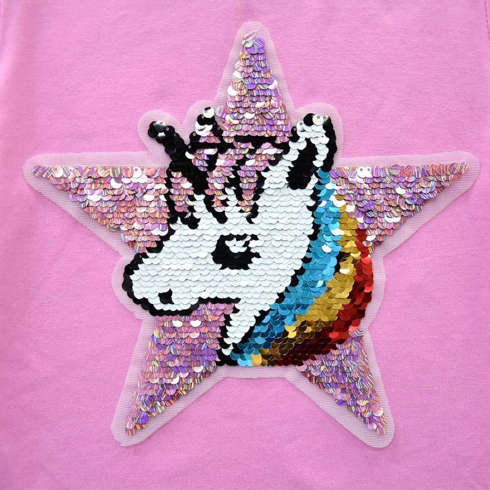 T-shirt Licorne Sequins Fille - Une Licorne