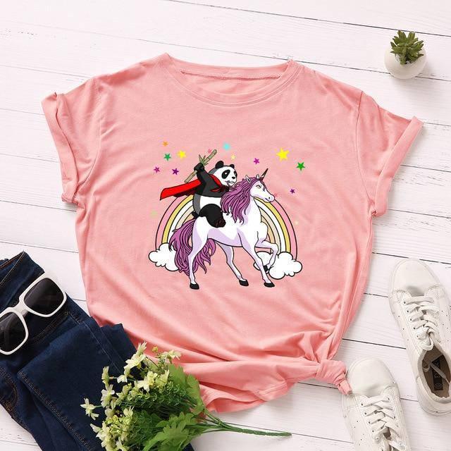 T-shirt Panda Licorne Femme - Une Licorne