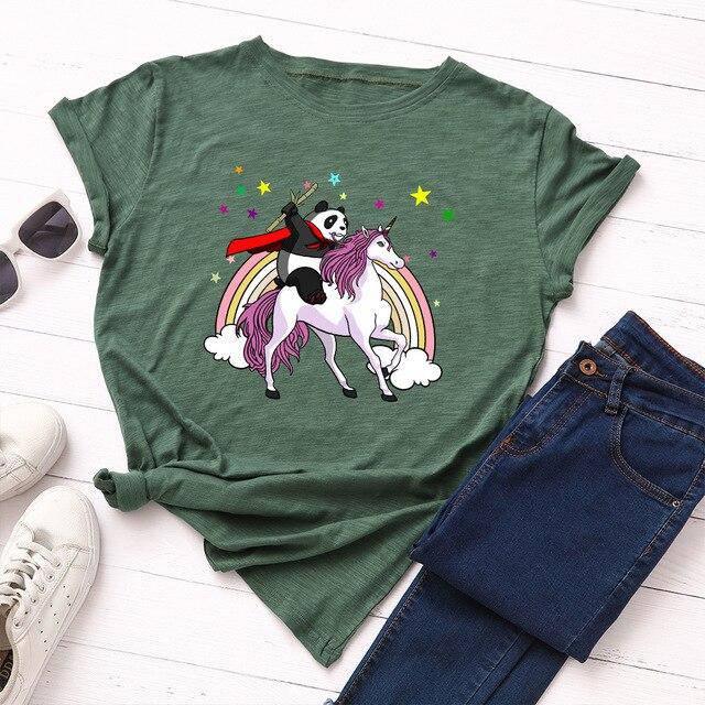 T-shirt Panda Licorne Femme - Une Licorne