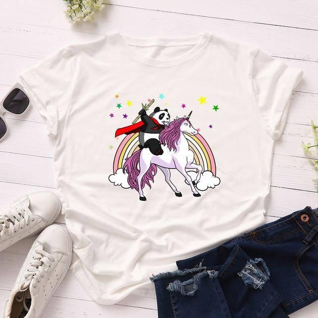T-shirt Panda Licorne Femme - Une Licorne