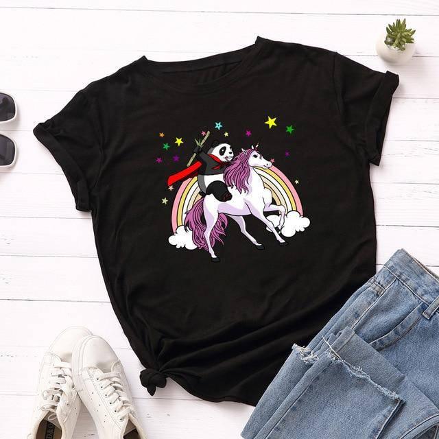 T-shirt Panda Licorne Femme - Une Licorne