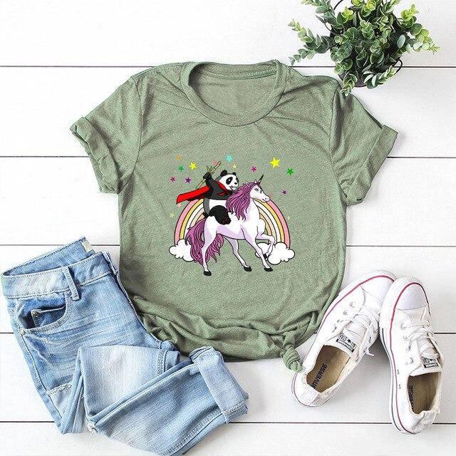 T-shirt Panda Licorne Femme - Une Licorne