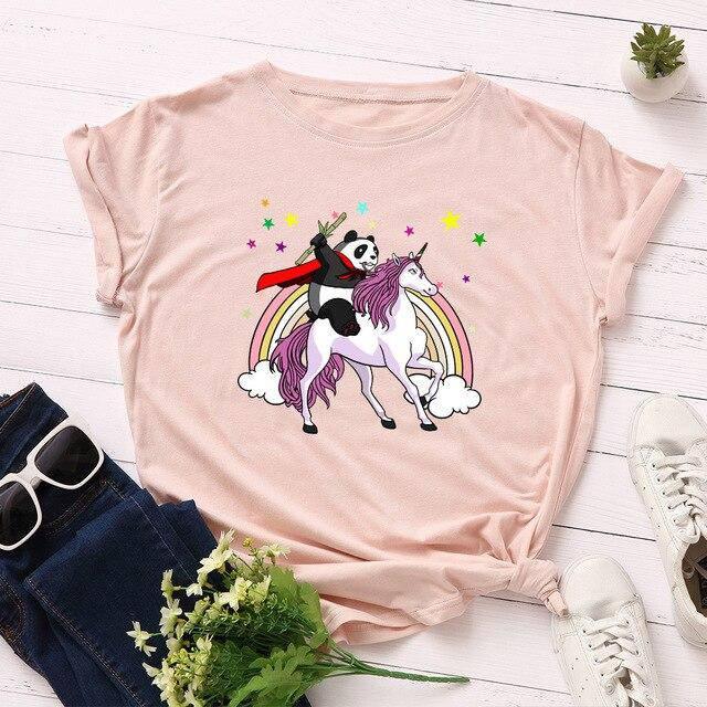 T-shirt Panda Licorne Femme - Une Licorne