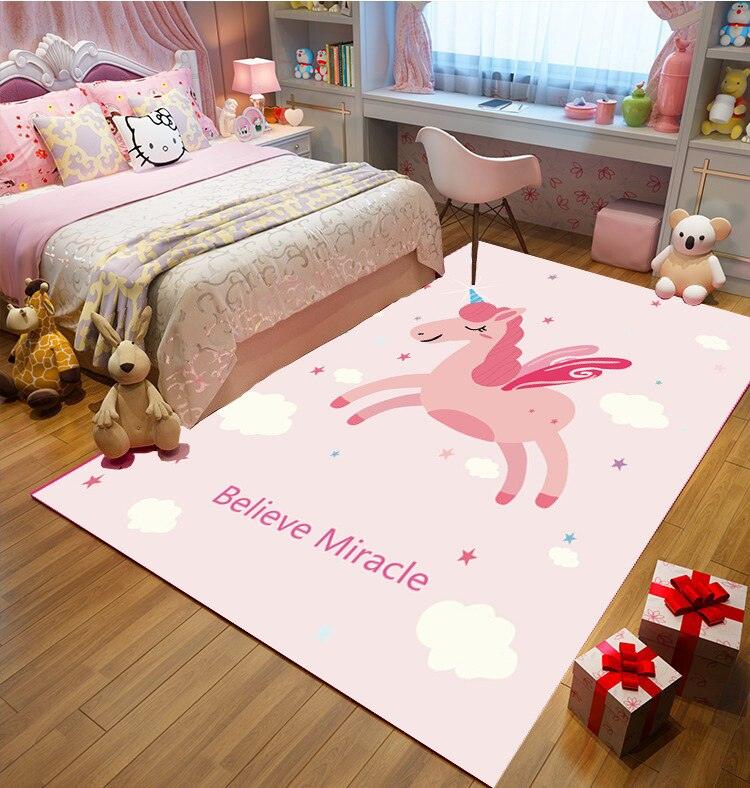 Tapis licorne princesse rose