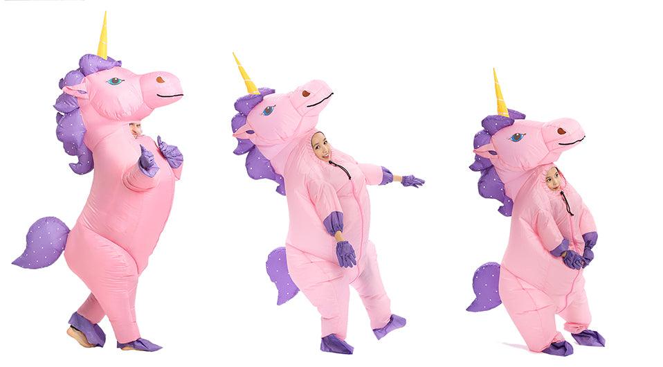 Tenue licorne gonflable rose