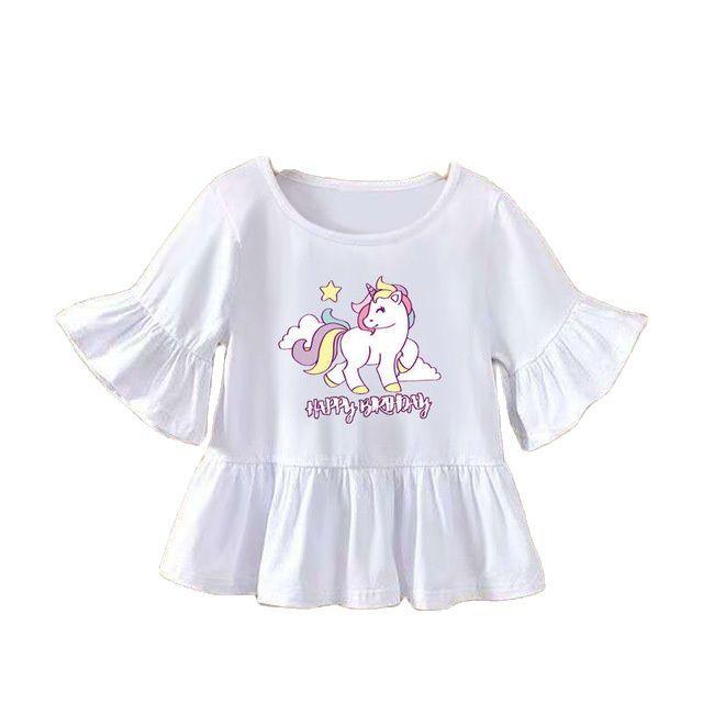 Top licorne anniversaire fille