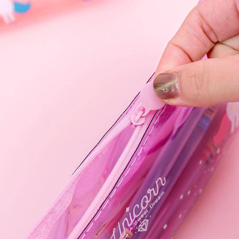 Trousse Licorne<br> Transparente Fille - Une Licorne