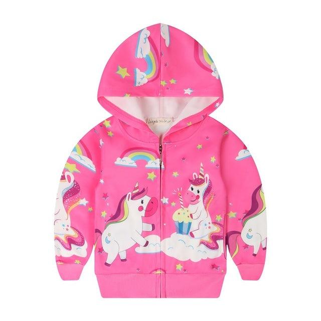 Veste zippée licorne Kawai fille 